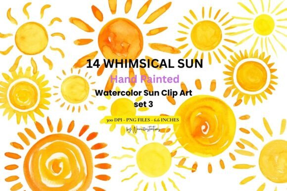 Download Sun Watercolor Fun Clip Art Hand Painted - Hand painted Collection