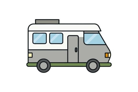 Download RV Camper Van Cartoon Object Clipart - Object Collection