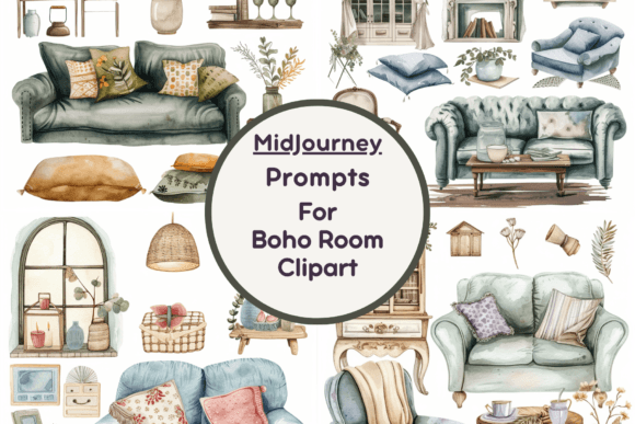 Download Ai Prompt for Boho Home Clipart - Boho home Collection