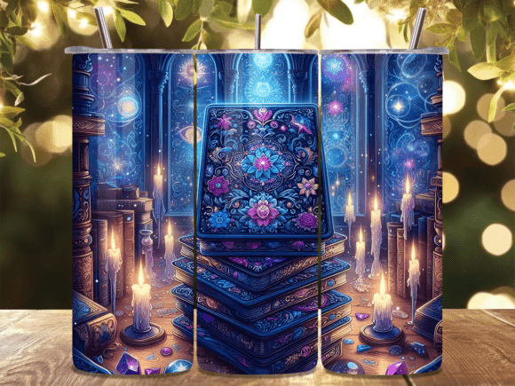 Download Mystical Tarot Book Candle Tumbler Wrap - Mystical tarot Collection