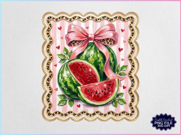 Download Hand Painted Coquette Watermelon PNG - Premium Resources